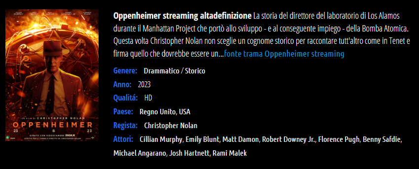 Guardare Oppenheimer in Streaming Gratuitamente -Altadefinizione
