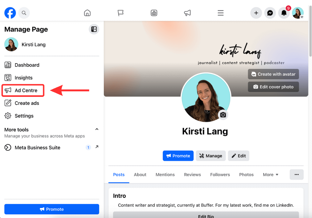 Screenshot showing how to advertise on Facebook with Facebook Ads Manager